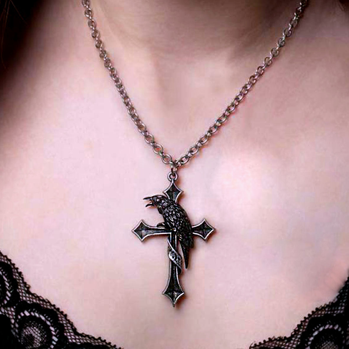 Cross of the Raven Pendant