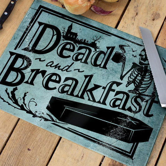 Dead and Breakfast - Rectangular Glass Chopping Board