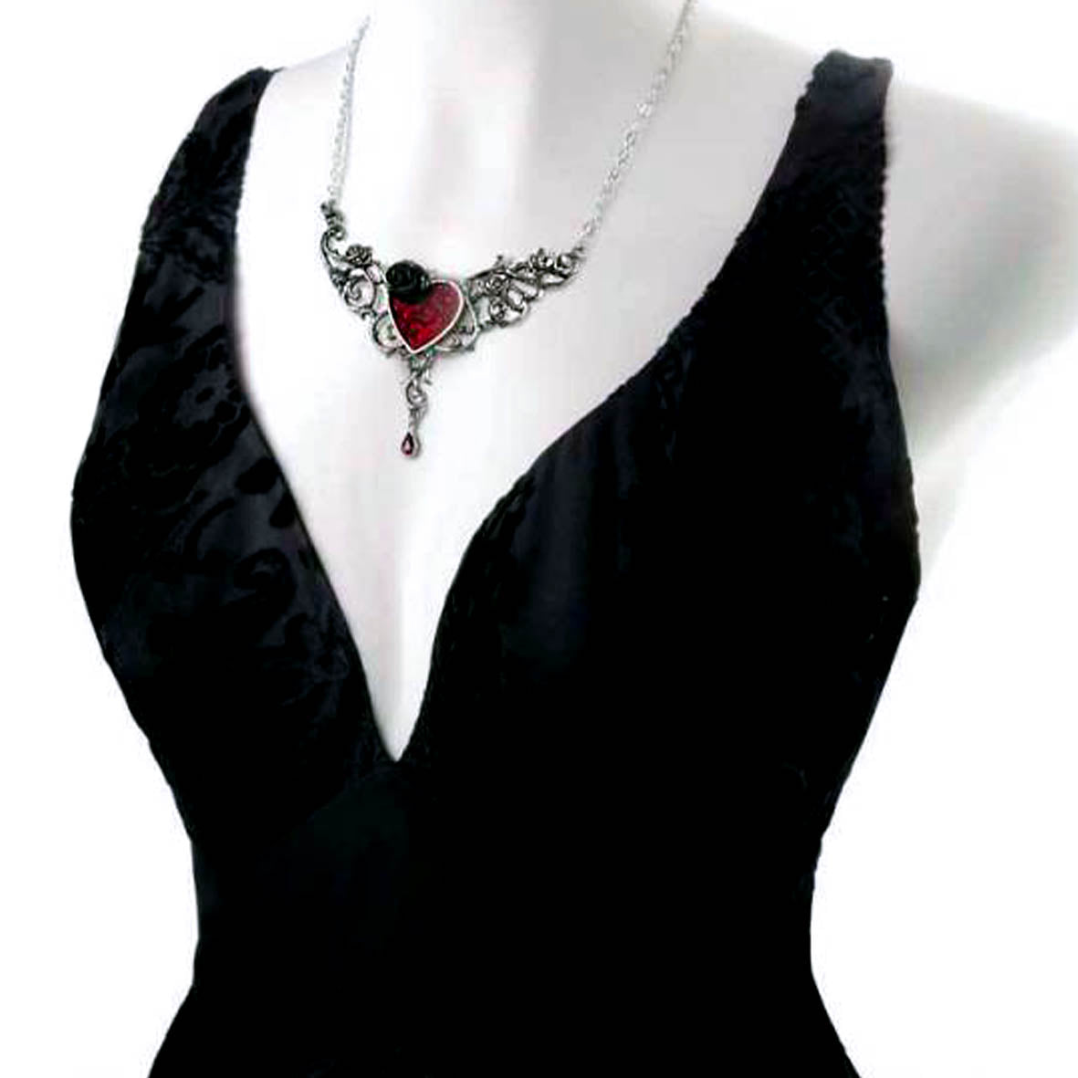The Blood Rose Heart Necklace