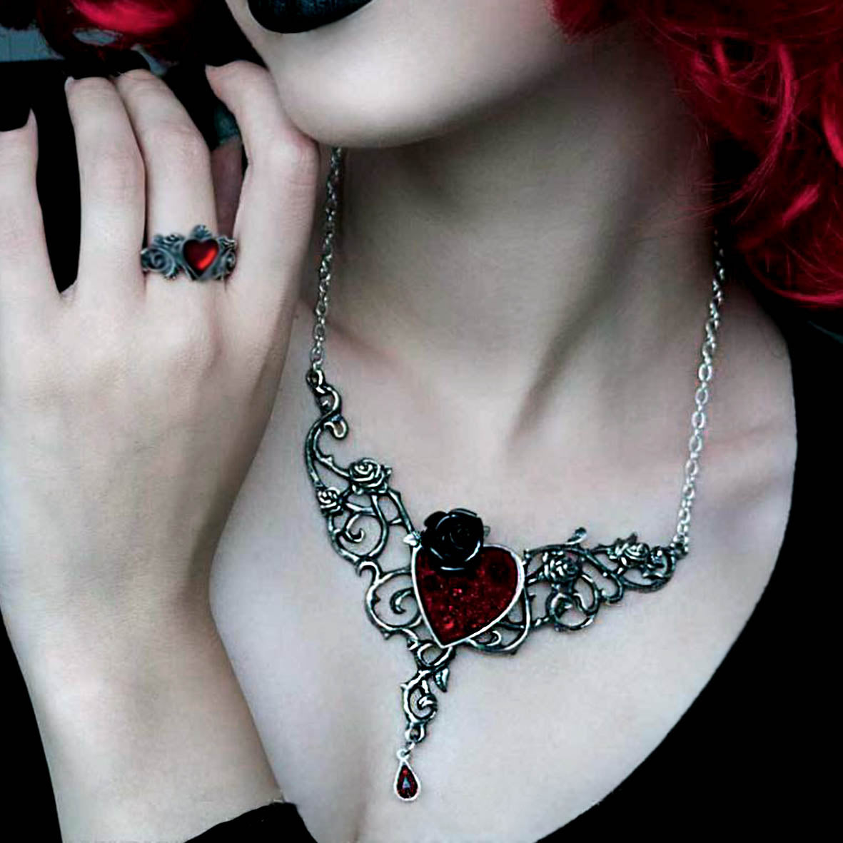 The Blood Rose Heart Necklace