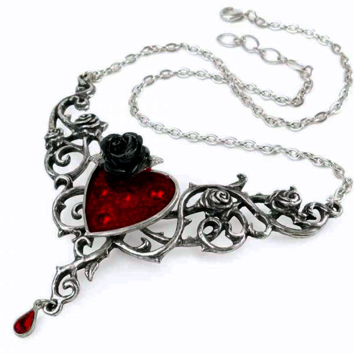 The Blood Rose Heart Necklace