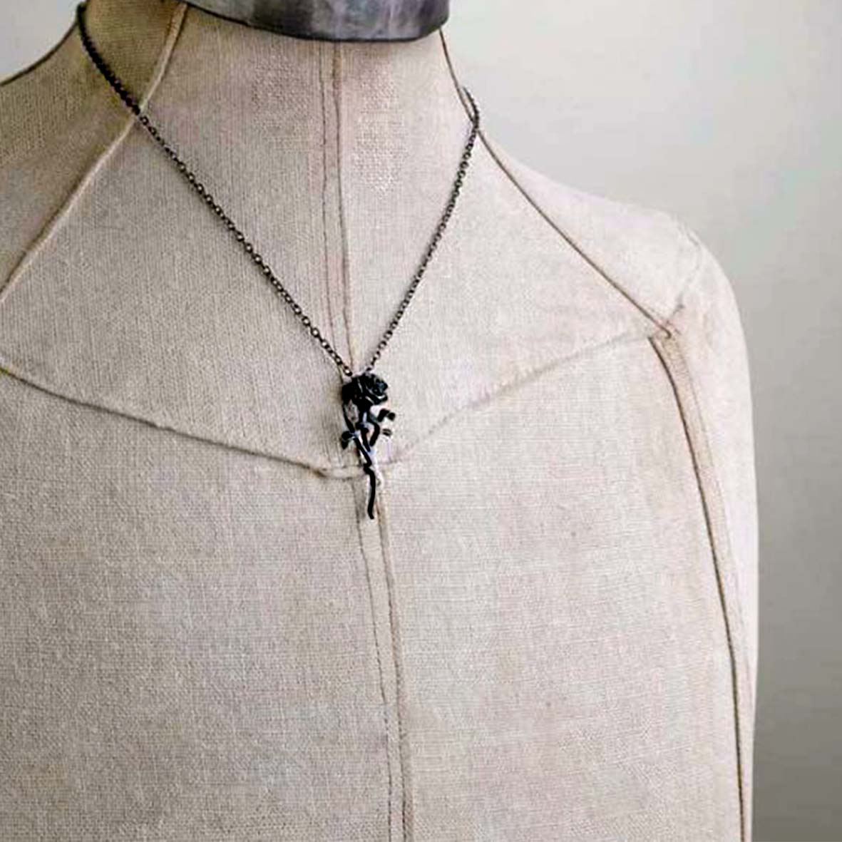 The Romance Of The Black Rose Pendant