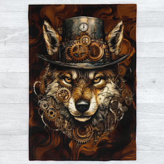 Steampunk Wolf - Polar Fleece Blanket