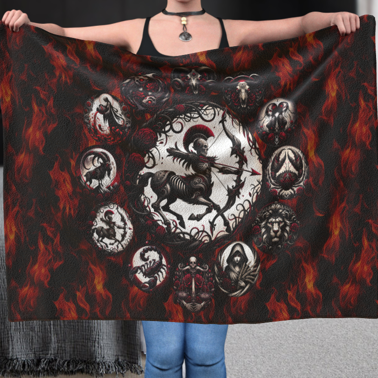 Sagittarius Hell's Zodiac - Polar Fleece Blanket
