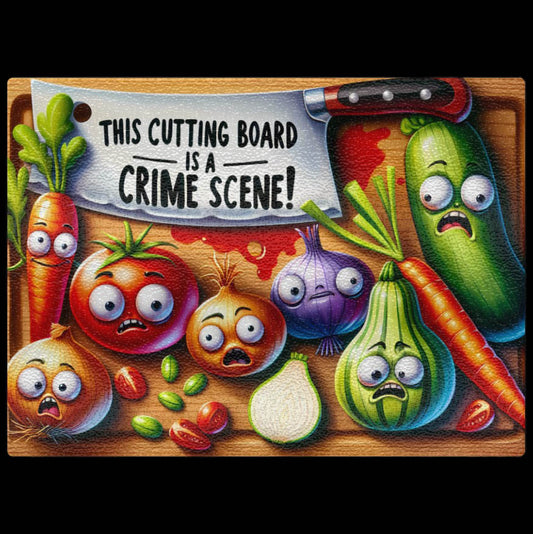This Cutting Board Is A Crime Scene! Glass Chopping Board