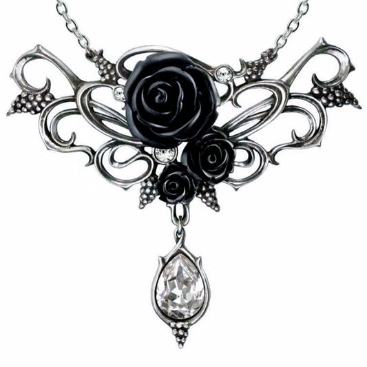 Bacchanal Black Rose Necklace