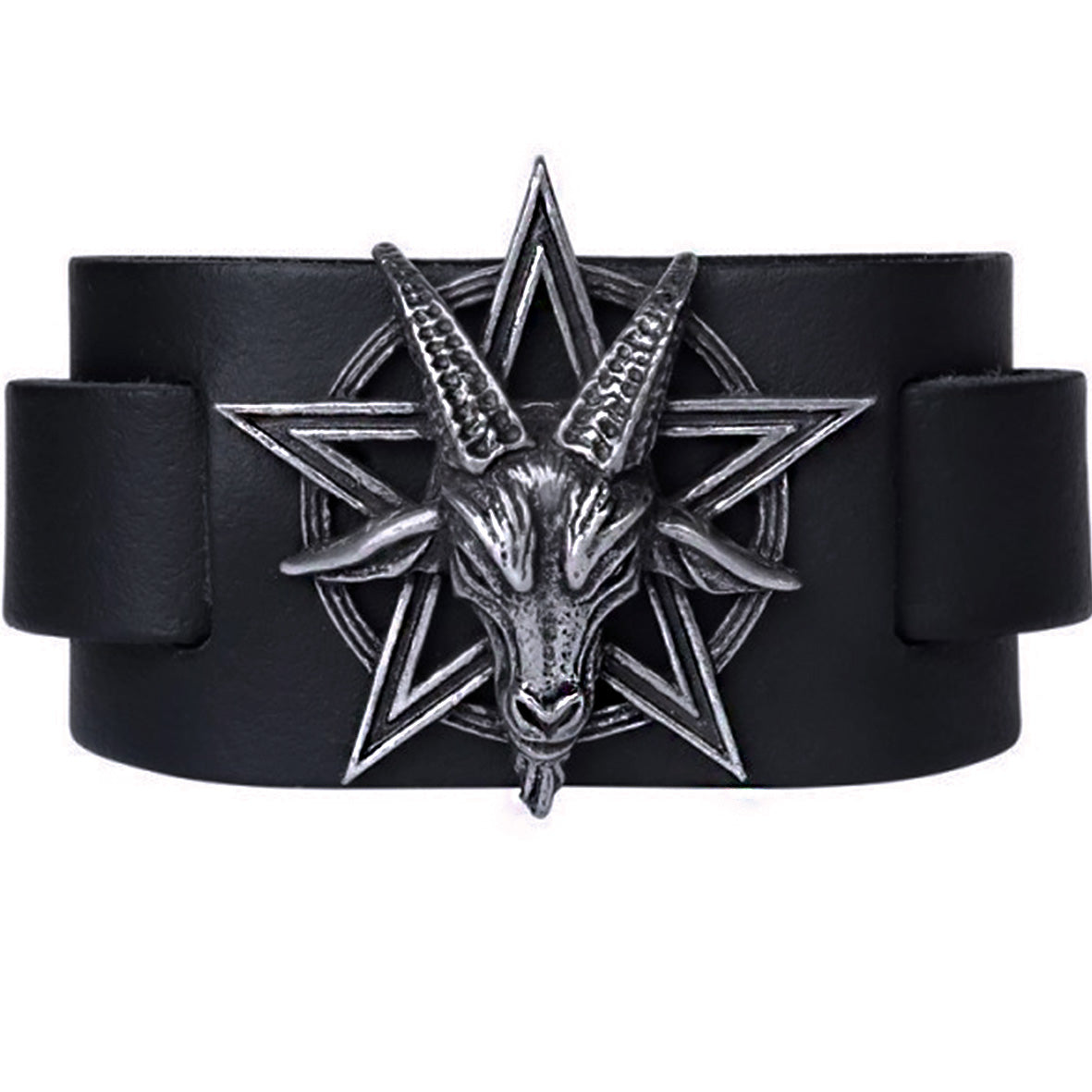 Baphomet Leather Wrist Strap
