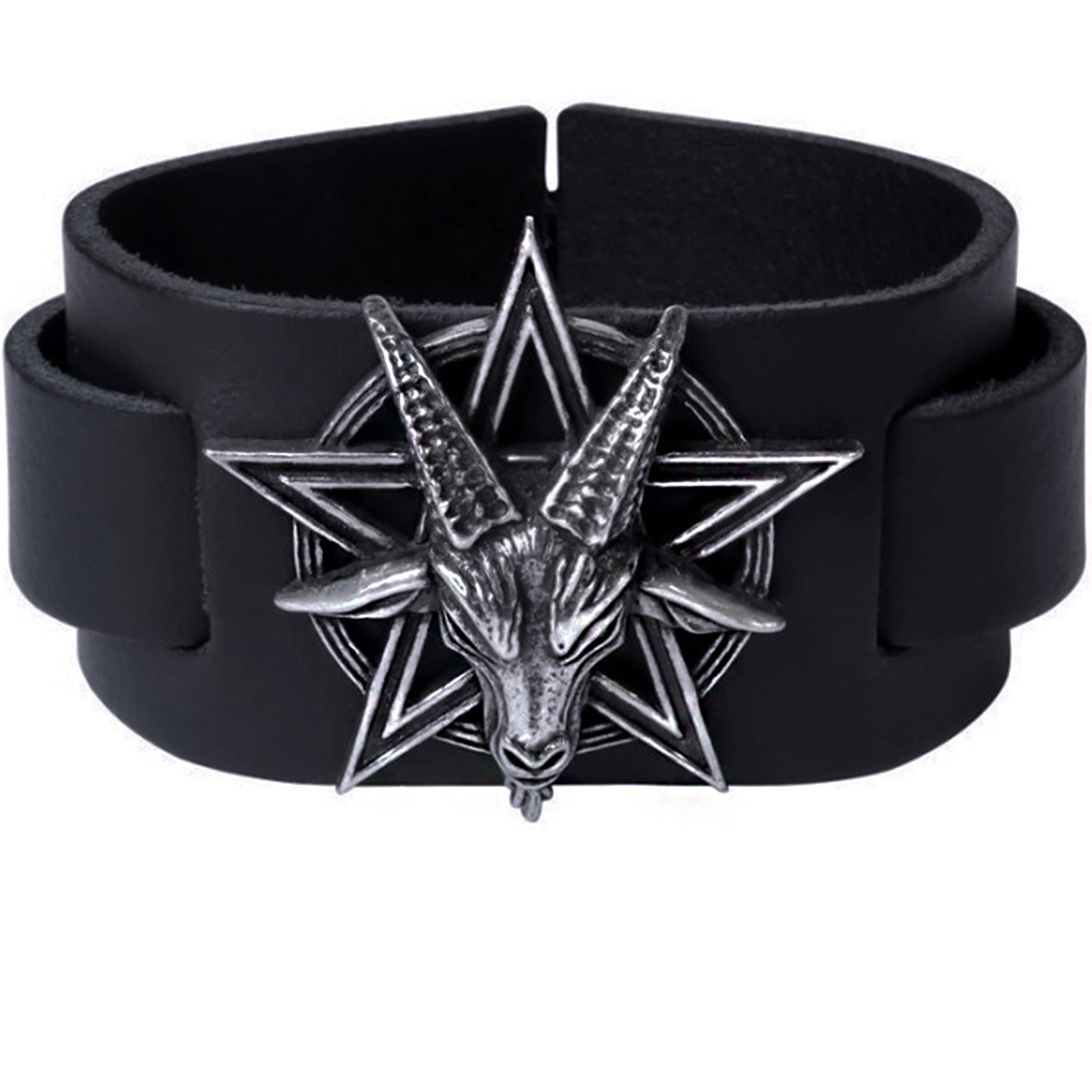 Baphomet Leather Wrist Strap