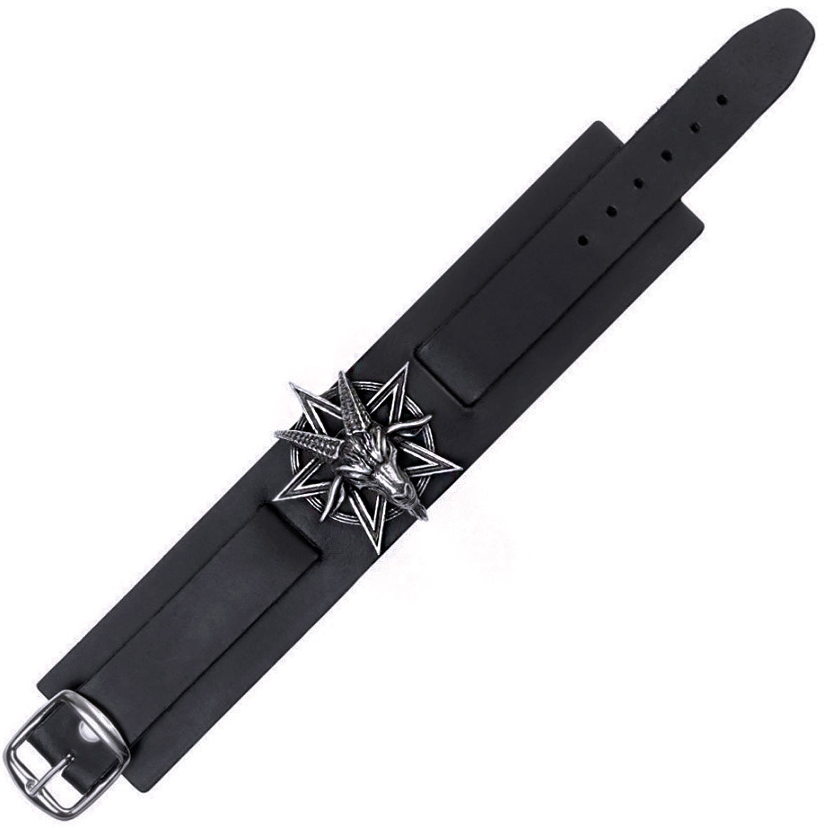 Baphomet Leather Wrist Strap