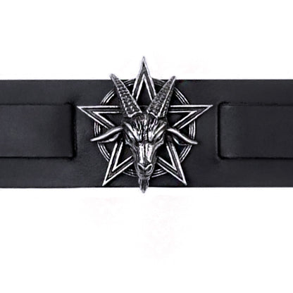 Baphomet Leather Wrist Strap