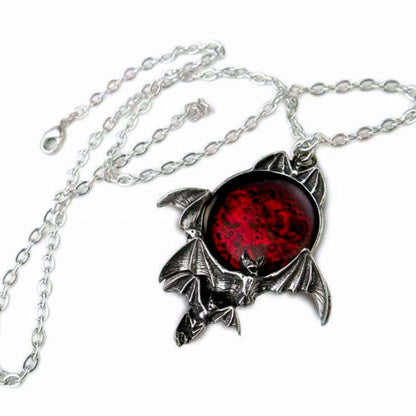 Bloon Moon With Vampire Bats Pendant