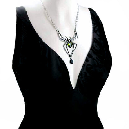 Green Venom Spider Necklace