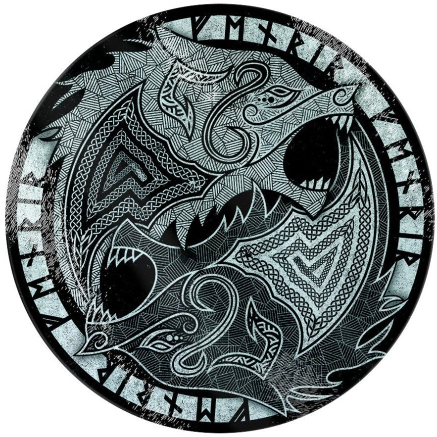 Fenrir the Wolf - Circular Glass Chopping Board