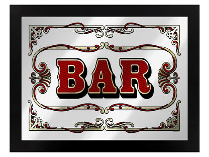 Framed Bar Mirrored Tin Sign