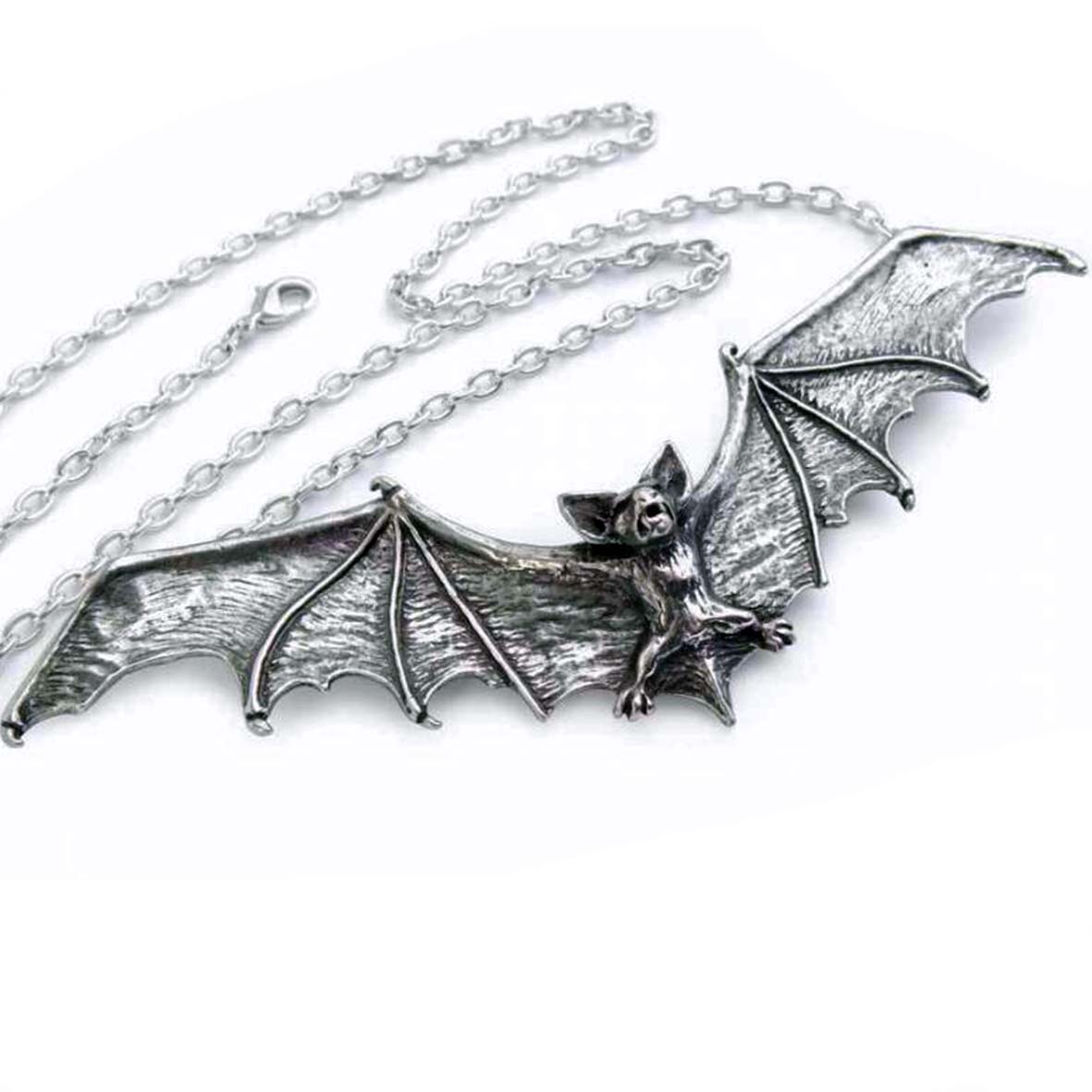 Large Gothic Bat Necklace