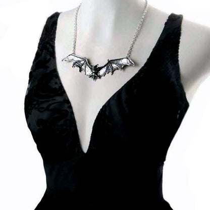 Large Gothic Bat Necklace