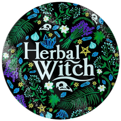 Herbal Witch - Circular Glass Chopping Board