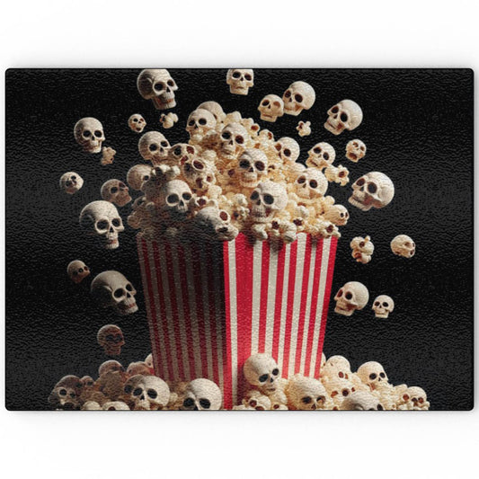 Horror Movie Popcorn Glass Chopping Board