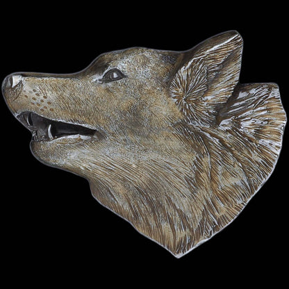 Lone Wolf Howling Belt Buckle