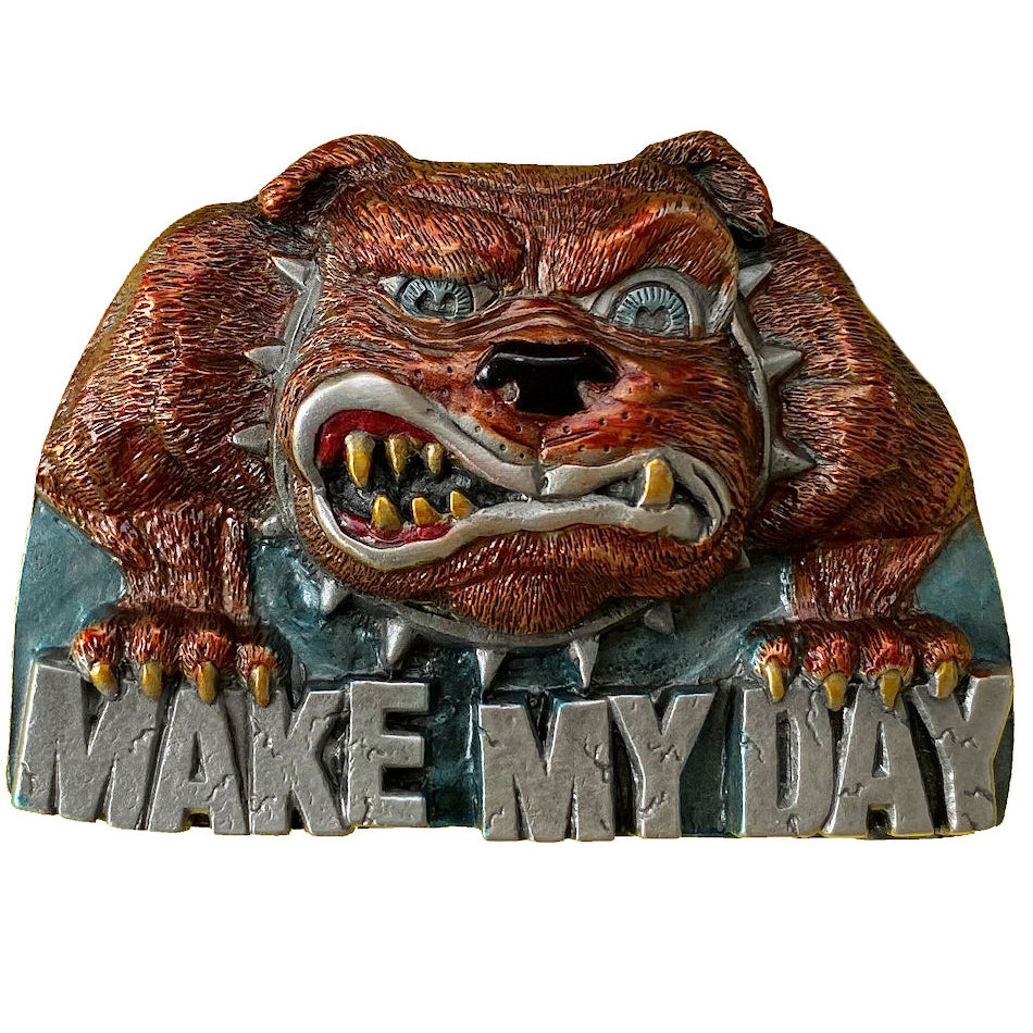 Make My Day Bulldog Belt Buckle