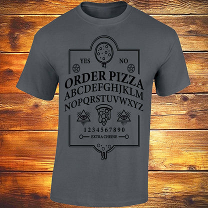 Ouija Pizza Order T-shirt (Dark Grey)