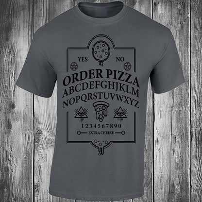Ouija Pizza Order T-shirt (Dark Grey)