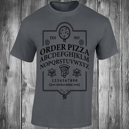 Ouija Pizza Order T-shirt (Dark Grey)