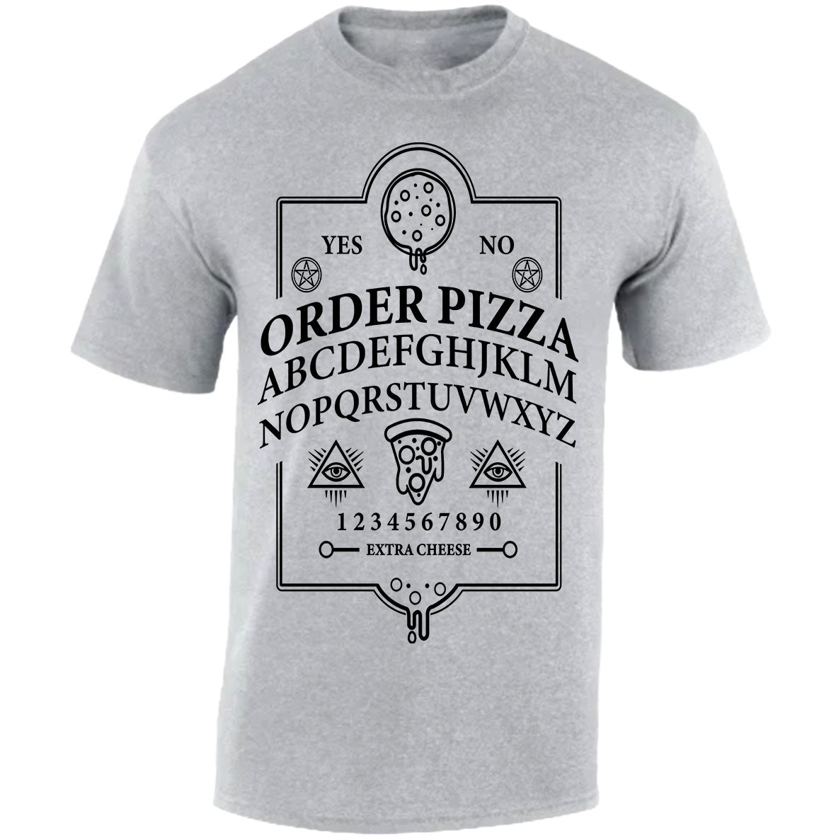 Ouija Pizza Order T-shirt (Light Grey)
