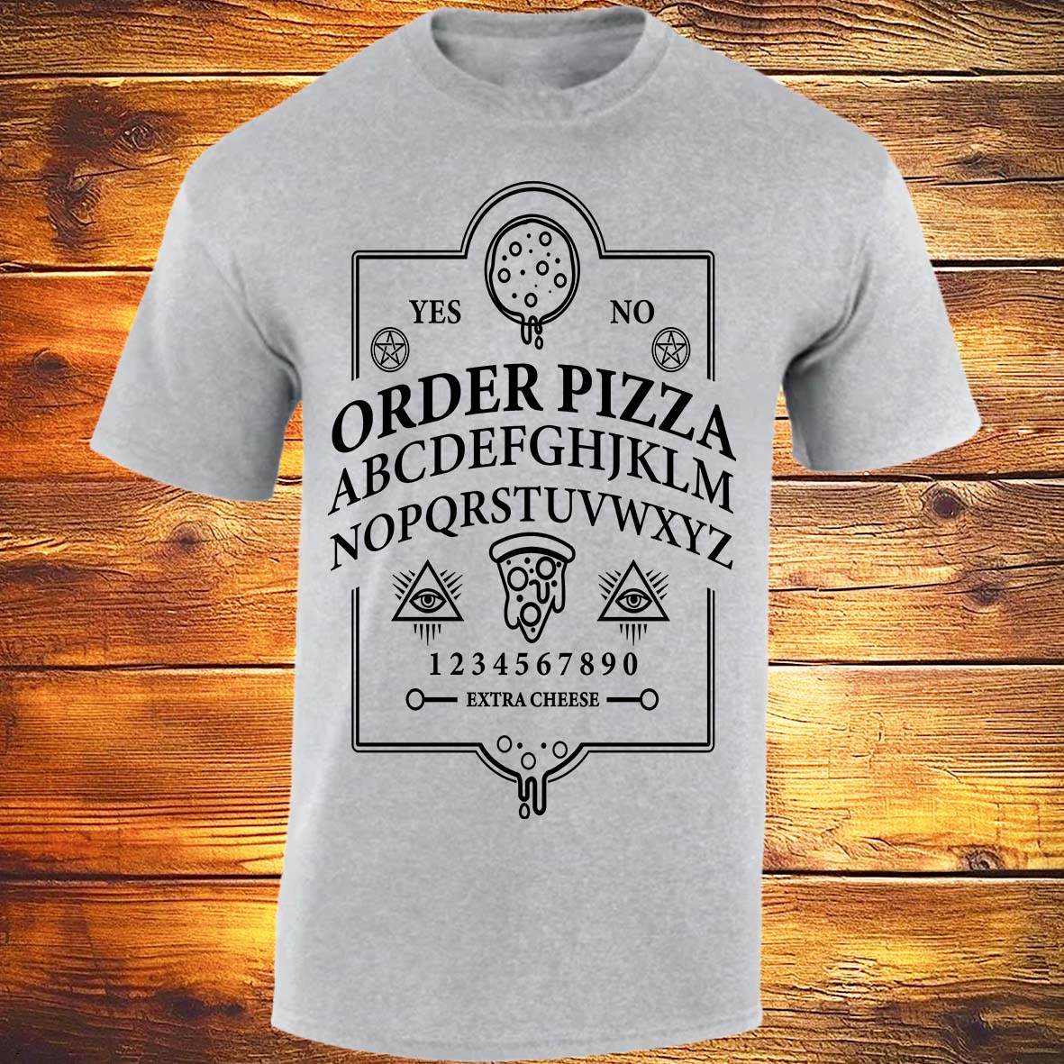 Ouija Pizza Order T-shirt (Light Grey)