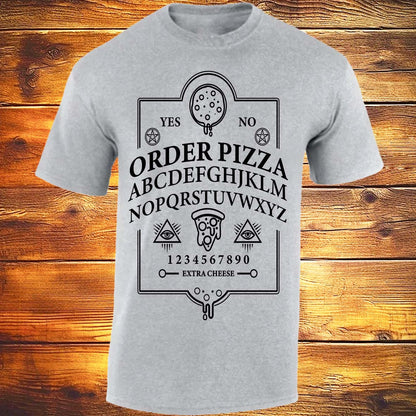 Ouija Pizza Order T-shirt (Light Grey)