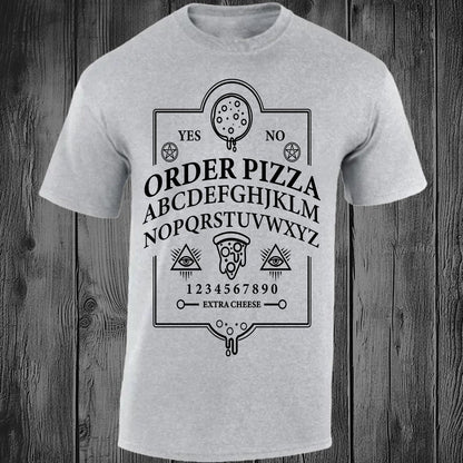 Ouija Pizza Order T-shirt (Light Grey)