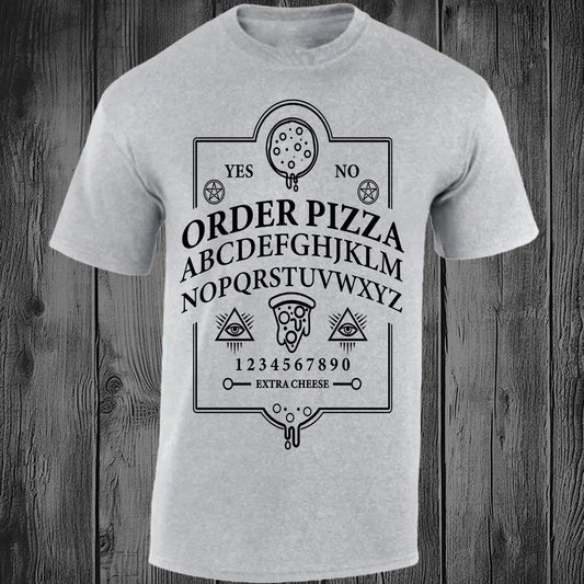 Ouija Pizza Order T-shirt (Light Grey)