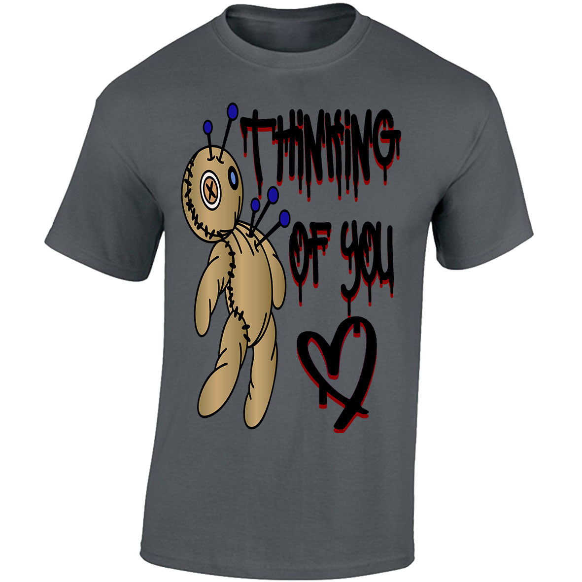 Think Of You Voodoo Doll T-shirt (Dark Grey)