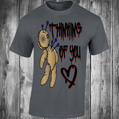 Think Of You Voodoo Doll T-shirt (Dark Grey)