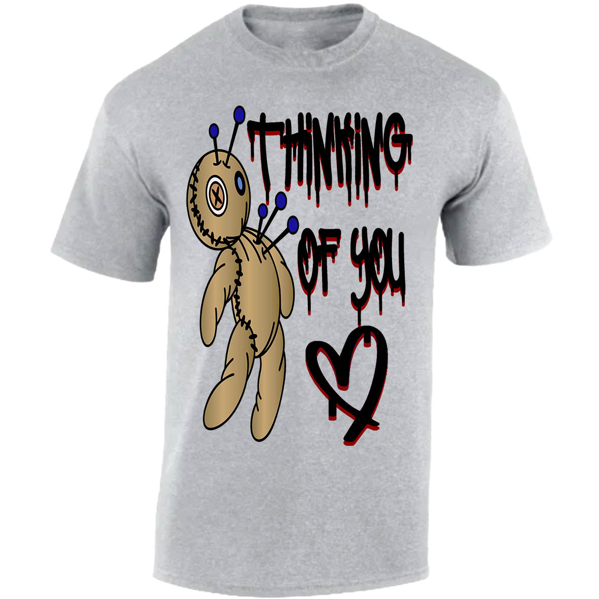 Think Of You Voodoo Doll T-shirt (Light Grey)