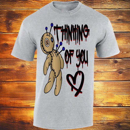 Think Of You Voodoo Doll T-shirt (Light Grey)