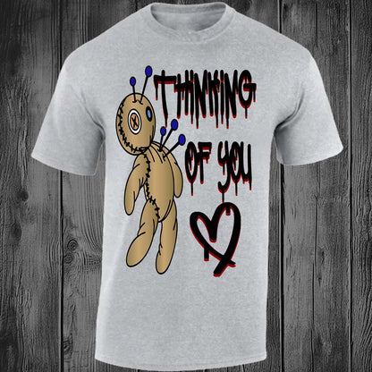 Think Of You Voodoo Doll T-shirt (Light Grey)