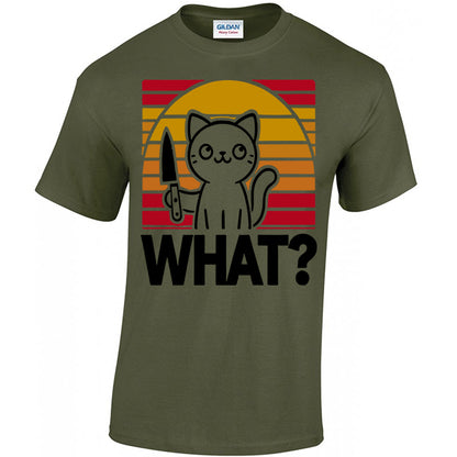 What? Cat With A Knife T-shirt