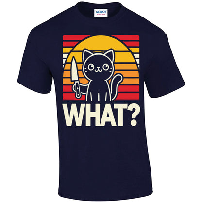 What? Cat With A Knife T-shirt