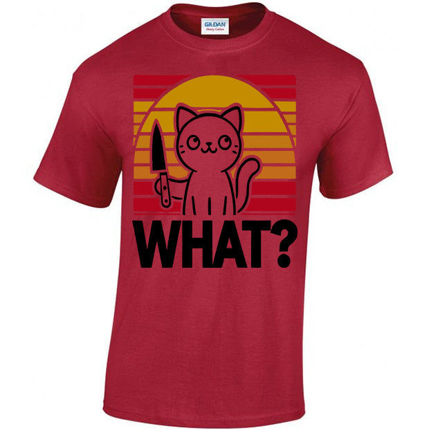 What? Cat With A Knife T-shirt