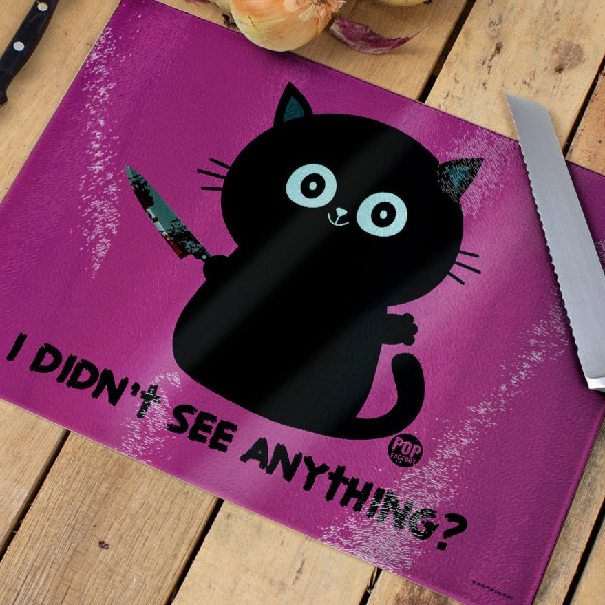 I Didn't See Anything?  - Rectangular Glass Chopping Board