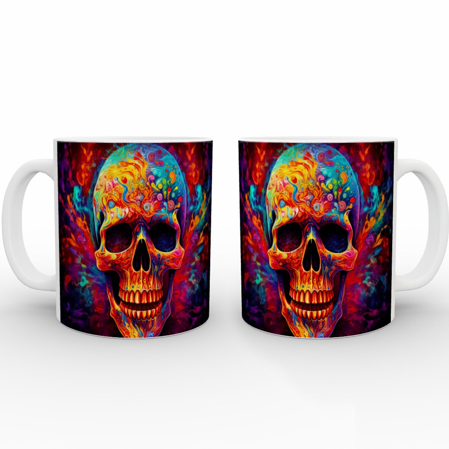 Psychedelic Trippy Skull - Mug