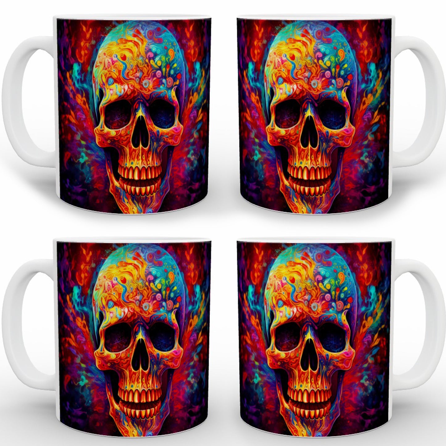 Psychedelic Trippy Skull - Mug