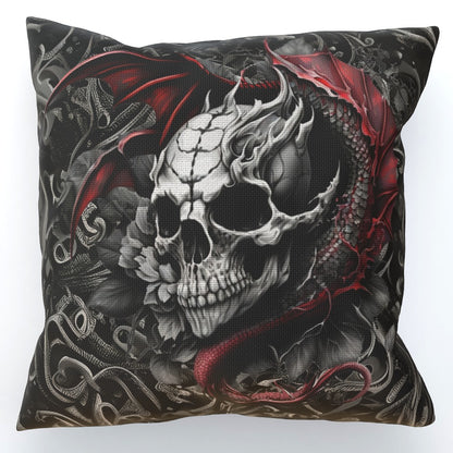 Skull With Dragon Spirit - Cushion, Double-Sided