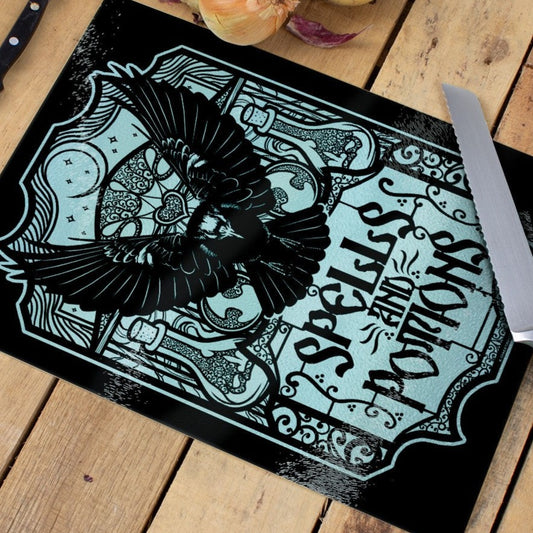 Spells & Potions - Rectangular Glass Chopping Board