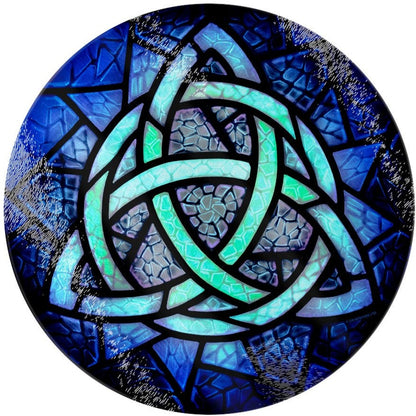 Celtic Triquetra - Circular Glass Chopping Board