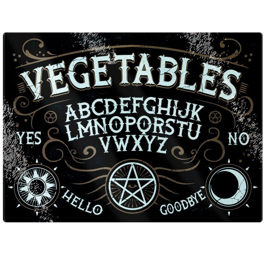 Vegetables Ouija - Rectangular Glass Chopping Board