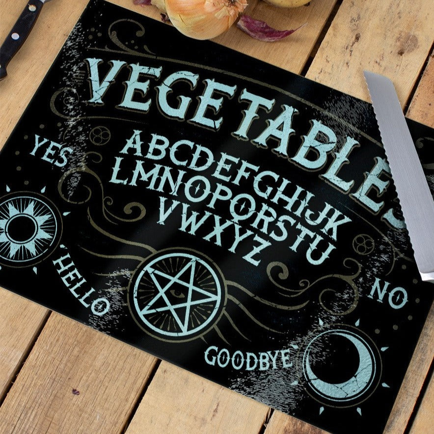 Vegetables Ouija - Rectangular Glass Chopping Board