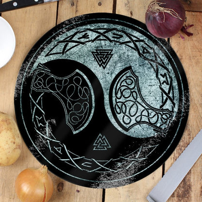 Viking Yin Yang - Circular Glass Chopping Board