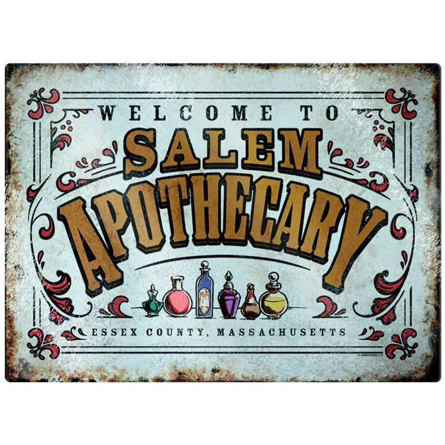 Welcome To Salem Apothecary - Rectangular Glass Chopping Board